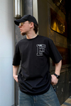 Siyah Baskılı Oversize Tshirt T530