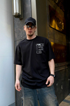 Siyah Baskılı Oversize Tshirt T530