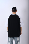 Siyah Cross Baskılı Oversize Tshirt T958