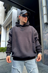 Siyah Def Nakışlı Oversize Sweatshirt SW908