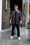 Siyah Kamuflaj Desen Oversize Kimono G116