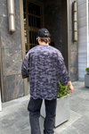 Siyah Kamuflaj Desen Oversize Kimono G116