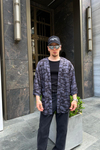 Siyah Kamuflaj Desen Oversize Kimono G116