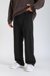 Siyah Kumaş Pileli Baggy Pantolon P1131