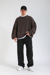 Siyah Kumaş Pileli Baggy Pantolon P1131