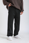 Siyah Kumaş Pileli Baggy Pantolon P1131