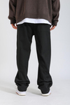 Siyah Kumaş Pileli Baggy Pantolon P1131