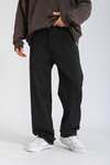 Siyah Kumaş Pileli Baggy Pantolon P1131