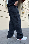 Siyah Multicep Bol Paça Jean Pantolon P764