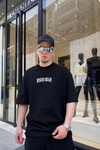 Siyah Mystic Baskılı Oversize Tshirt  T618