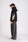 Siyah Patch Detay Oversize Hoodie SW1242