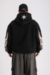 Siyah Patch Detay Oversize Hoodie SW1242