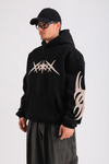 Siyah Patch Detay Oversize Hoodie SW1242