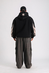 Siyah Patch Detay Oversize Hoodie SW1242