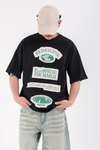 Siyah Patch Detay Oversize Reimagine Tshirt