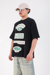 Siyah Patch Detay Oversize Reimagine Tshirt
