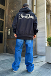 Siyah SJ Oversize Zipper Sweatshirt SW875