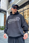 Siyah Taş Baskılı Chaotic Oversize Sweatshirt SW902