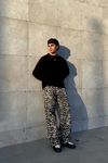 Siyah Waffle Kumaş İnce Oversize Sweatshirt