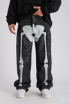 Skeleton Beyaz Baskılı Füme Baggy Jean Pantolon P1005