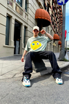 Smile Baskılı Açık Yeşil Oversize Tshirt T779