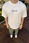 Smile Baskılı Beyaz Oversize Tshirt T1088