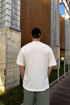 Smile Baskılı Beyaz Oversize Tshirt T1088
