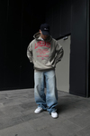 Soho Baskılı Oversize Bej Sweatshirt SW1083