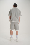 Sonny Desenli Triko Kumaş Gri Oversize Tshirt
