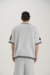 Sonny Desenli Triko Kumaş Siyah Oversize Tshirt