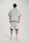 Sonny Desenli Triko Kumaş Siyah Oversize Tshirt