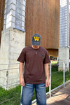 Spider Baskılı Kahve Oversize Tshirt T1167