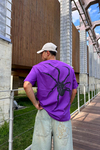 Spider Baskılı Mor Oversize Tshirt T1169
