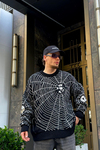 Spider Desen Oversize Siyah Kazak SW987