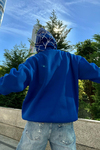 Spider Rv Baskılı Mavi Oversize Sweatshirt SW1014
