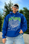 Spider Rv Baskılı Mavi Oversize Sweatshirt SW1014
