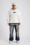 Star Patch Detay Krem Oversize Sweatshirt SW1147