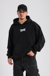 Star Patch Detay Siyah Oversize Sweatshirt SW1148