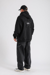 Star Patch Detay Siyah Oversize Sweatshirt SW1148