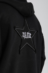 Star Patch Detay Siyah Oversize Sweatshirt SW1148