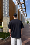 Stranger Baskılı Siyah Oversize Tshirt T1035