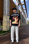 Stranger Baskılı Siyah Oversize Tshirt T1035