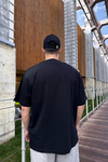 Stranger Baskılı Siyah Oversize Tshirt T1035