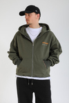 Studio 1991 Baskılı Yeşil Oversize Zipper Hoodie SW1384