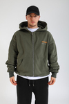 Studio 1991 Baskılı Yeşil Oversize Zipper Hoodie SW1384