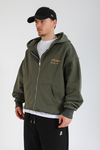 Studio 1991 Baskılı Yeşil Oversize Zipper Hoodie SW1384