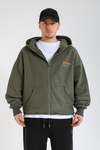 Studio 1991 Baskılı Yeşil Oversize Zipper Hoodie SW1384