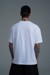 Taş Baskılı Beyaz Oversize Tshirt CT01 25CY087
