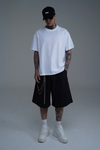 Taş Baskılı Beyaz Oversize Tshirt CT01 25CY087