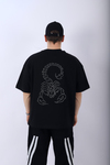Taş Baskılı Poison Siyah Oversize Tshirt T960